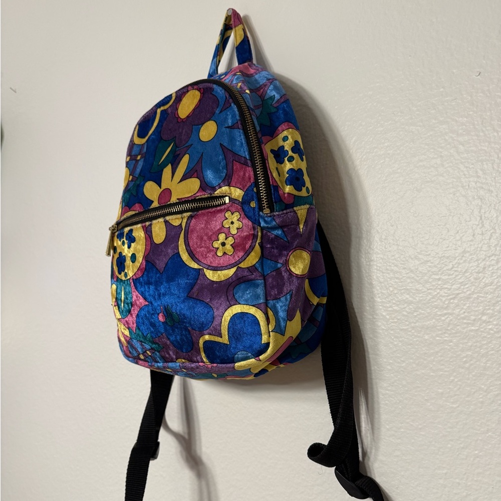 Retro Colorful Floral Mini Backpack - Picture 2 of 3